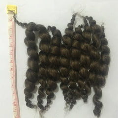 8 Stripes Reborn Doll Supplies Premium Curly Dark Brown Mohair Look Real Baby Hair,Handmade Reborn Doll DIY Accessories