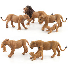 Realistic Lion Figure Family Lions Action Toy Figures With King Lion Lionesses Cubs Toys Collector Decoration Animal Model
