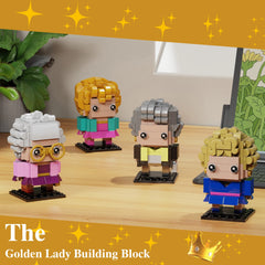 4in1 Golden Funny Girls Building Block Toys Rose Dorothy Blanche Sophia Figure Model Set Collectible Gift for Fans Kids Adults