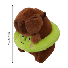 4Inch Cute Plush Capybara Doll With Animal Swimming Ring Keychain Backpack Pendant Toy Capybara Pendant For Child Plush Toys