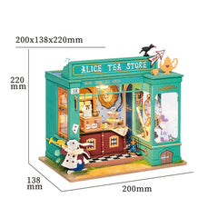 Robotime Rolife DIY Dollhouse Mystery Archives Bureau Kids Miniature Doll House Wooden Kit Toy - Alice's Tea Store DG156