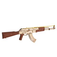 Robotime Rokr Automatic Rifle AK47 3D Wooden Gun Funny DIY Building Block Toys for Kids Adults Justice Guard Wooden PuzzleLQ901