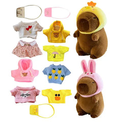 9Inch Dress Up Capybara Plush Doll Toy Cute Capybara Plush Doll With Clothe Accessories Stuffed Plush Animal Doll for Child Girl