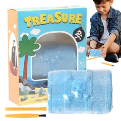 Gem Digging Set For Kids Treasure Box Shape Gemstone Dig Stem Science Kit Excavate Dig & Reveal Gemstones Crystal Digging Set