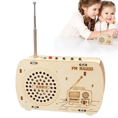 Build a Radio Kit Wood Radio Electronic Learning Set Interactive Building Toys Science Experiment Electronics Kits for Boys