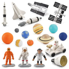 Solar System Toys For Kids 19pcs Planets Solar System Desk Decor Space Astronauts Toy For Autistic Children Non-Toxic With 9