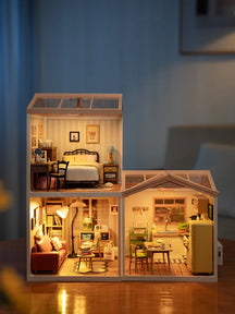 Robotime Rolife 3D Puzzle Super Store Sweet Dream Bedroom Plastic DIY Miniature House Kit Plastic Doll House Building Set Toy