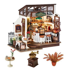 Robotime Rolife NO.17 Cafe 3D Puzzle DIY Miniature Dollhouse Kit Crafts Hobbies Amazing Gift for Women Children DG162