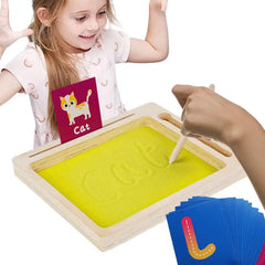 Wooden Montessori Sand Tray With Wooden Pen For Writing Letters And Numbers Early Educational Toys Gifts bandeja montessori made