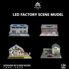 Diorama 1/64 Car Garage Model LED Lighting  City Factory Car Parking Lot Scene Building Display Model Toys