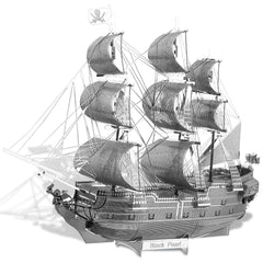 Piececool 3D Metal Puzzles The Black Pearl Jigsaw Assembly Model Kits Diy Pirate Ship for Adult Birthday Gifts for Teens