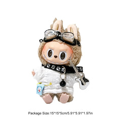 17cm DIY Sweater Goggles Dog Collar Guitar Fashion Doll'S Clothing Labubu Plush Doll Clothes Kawaii Animal Plushies Cartoon Suit