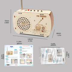 Build a Radio Kit Wood Radio Electronic Learning Set Interactive Building Toys Science Experiment Electronics Kits for Boys