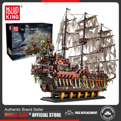 Mould King 13197 Pirate Ship Building Blocks Flying Dutchman Boat Construction Kit for Adults Kids Bricks Toys Christmas Gifts