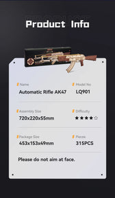 Robotime Rokr Automatic Rifle AK47 3D Wooden Gun Funny DIY Building Block Toys for Kids Adults Justice Guard Wooden PuzzleLQ901