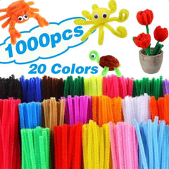 1000 Pcs Pipe Cleaners Assorted 20 Colors 12 inch Chenille Stems Bulk for Kids Art DIY and Crafts Projects and Decorations Limpi