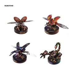 Robotime Rokr 3D Assembly Building Block Sets - Emperor Scorpion Beetles Golden Coin Turtle - 4Kinds of Plastic Puzzles MI Serie