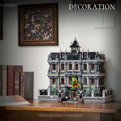 7499PCS Lunatic Hospital Building Blocks Street View Architecture Display Model High Difficulty Assemble Toys Gift for Adult Kid