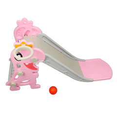 Kids Slide Dinosaur Shape Non Slip Stairs Foldable Toddler Indoor Slide Stable Structure with Basketball Hoop Climber for Home