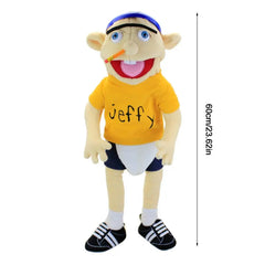 60cm Large Jeffy Boy Hand Puppet Plush Toys Removable Children Soft Doll Talk Show Party Props Puppet Stuffed Doll For Kids Gift