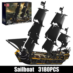 Mould King 13197 Pirate Ship Building Blocks Flying Dutchman Boat Construction Kit for Adults Kids Bricks Toys Christmas Gifts