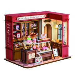 Robotime Rolife Honey Dessert Talk Miniature Dollhouse Wooden House Toy Set for Girls Beautiful Home Decor 3D Puzzle Kit