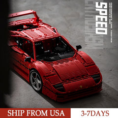 4026PCS F40 Super Car Building Blocks Toys Model Small Particle Red Speed Sport Car Bricks Desktop Ornament For Holiday Gifts