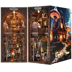 Book Nook Kit Seven Dwarfs DIY Wooden Puzzle Snow White Grimms' Fairy Tales Bookshelf Dollhouse Bookend Building Home Deco