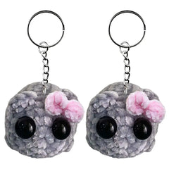 Sad Hamster Meme Sound Music Plush Toy Cute Sad Hamster Meme Keychain with Bow Crochet Plush Sad Hamster Meme Gift for Women Men