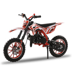 49cc 2-Stroke Gas Power Kids Dirt Bike, Mountain Motocross, Off Road Mini Motorcycle with Front Rear Disc Brakes,Max Speed 25MPH