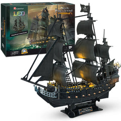 CubicFun 3D Metal Puzzles Queen Anne's Revenge 340 Pcs For teens Pirate Ship Gifts Model Kits Toys Brain Teaser Puzzles adults