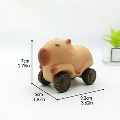 Capybara Squeeze Toy Capybara Fidget Toy with Wheels Creative Portable Vent Toys Cozy Funny Pinch Toy Capybara Toys Car for Kids