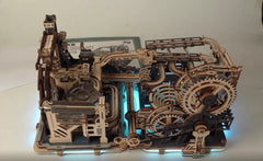 ROBOTIME Rokr Electric Marble Run with Light 3D Puzzle Toys Marble Spaceport Gifts for Kids Children Connect With Night City