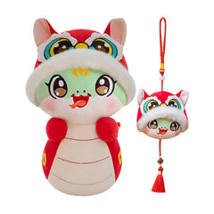 2025 Year Of The Snake Plush Toy Chinese New Year Pendant Keychain Cartoon Soft Stuffed Animal Mascot Doll Car Keyring Bag Decor
