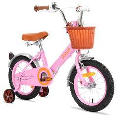 STITCH Retro 12/14/16/18 inch children's bike for 2-8-year-old girls, children's bike with front basket, support wheels