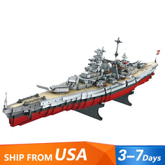 Military MOC Forange FC4201 Bismarck Class Battleship Model 2081PCS Building Blocks Brick Puzzle Toys for Children Kids Gift