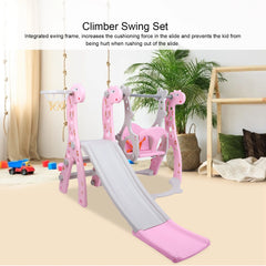Climber Swing Set Children Play Slide Set Toddler Climber Swing Set with Basketball Hoop Outdoor Indoor Children Play Slide Set