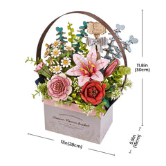 Robotime Rowood Flower Basket DIY 3D Wooden Puzzle Handscraft Flower Gifts for Girls friend Home Decoration Design