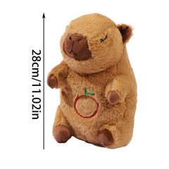 Heartbeat Stuffed Capybara doll Breathing Stuffed Animal Calming Sleep Capybara Toy Breathing Otter Sleep Buddy With Music Light
