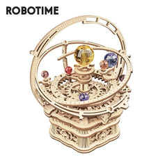 Robotime Rokr DIY 3D Starry Night Wooden Model Building Kit 84pcs Rotatable Assembly Music Box Educational Toy for Kids Adults