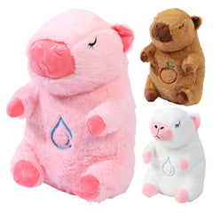 Heartbeat Stuffed Capybara doll Breathing Stuffed Animal Calming Sleep Capybara Toy Breathing Otter Sleep Buddy With Music Light