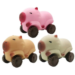 Capybara Squeeze Toy Capybara Fidget Toy with Wheels Creative Portable Vent Toys Cozy Funny Pinch Toy Capybara Toys Car for Kids