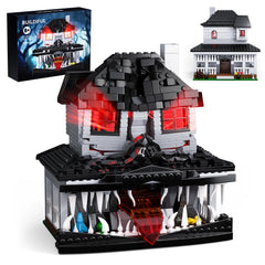 Haunted House Building Bricks Toys Monster Hut Model Blocks Halloween Home Decoration with LED light,Boys and Girls Gifts