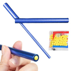 Soft Pinball Launcher Mini Alloy Small Ball Launcher Crackling Tube Bamboo Shooting Game Interesting Cracking Toys For Kids