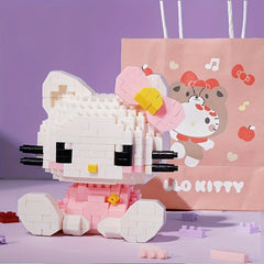 Sanrio Hello Kitty Cute Building Blocks Kawaii Melody Cartoon Building Blocks Assembly Toys Birthday Puzzle Doll Gift