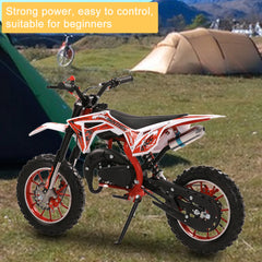 49cc 2-Stroke Kids Dirt Bike, Gas Power Motocross, Off Road Mini Motorcycle, Pocket Motorbike with Front Rear Disc Brakes