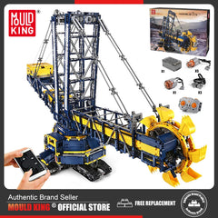 MOULD KING 17006 Technical Bucket Wheel Excavator Building Blocks Remote Control Truck Bricks Toys For Kids Christmas Gifts