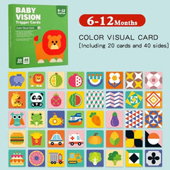 Montessori 0-12M Baby Visual Stimulation Cards Black and White Contrast Cards Stimulate Newborn Visual Early Learning Toys